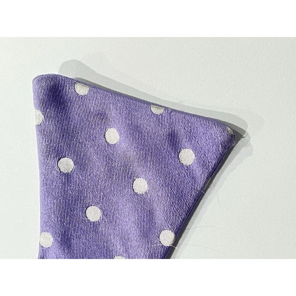 Ferrell Reed Men’s Bowtie Lavender & White Polkadot Adjusting 100% Italian Silk